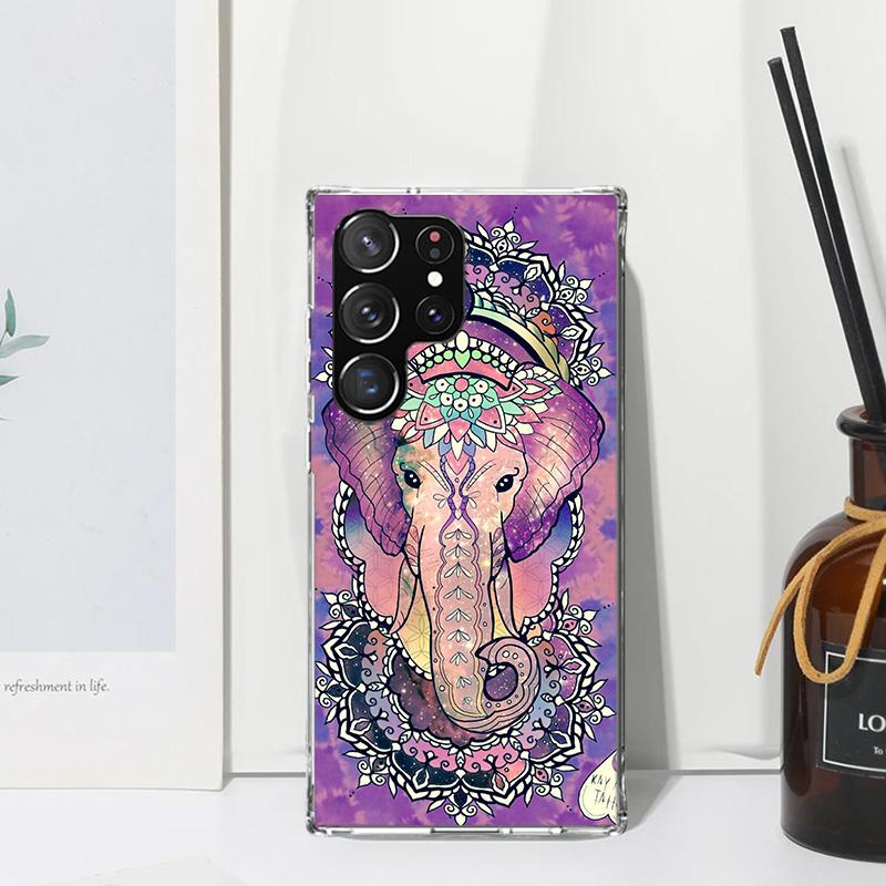 Elephant Mandala Aztec Phone Case For Samsung Galaxy S26 S25 Edge S24 FE S23 S22 Ultra S21 Plus S20 + Art Fundas Back Cover Gala