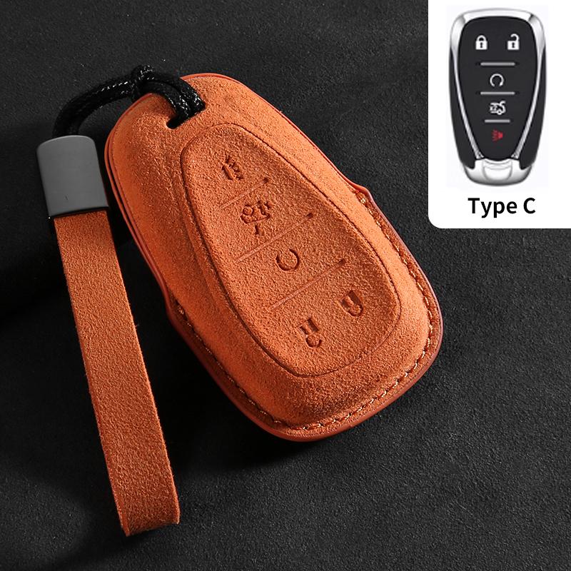 Car Key Case Cover Protective Shell for Chevrolet Chevy Malibu Camaro Cruze Traverse Spark Equinox Sonic Volt Suede Car Keychain