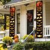 Halloween Festive Decor Porch Sign Banner, Pumpkin Ghost Party Awning Hanging Wall Supplies Door Decoration, Front Wreath Banner Yard Eye-catching
