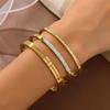 Nicht verblassendes vergoldetes Titanstahl-Armband für Damen - Exquisiter europäischer und amerikanischer Stil