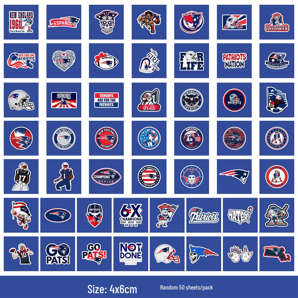50-Pack Football Team Series Graffiti Stickers: Waterproof Décor for Water Bottles, Skateboards, and Luggage