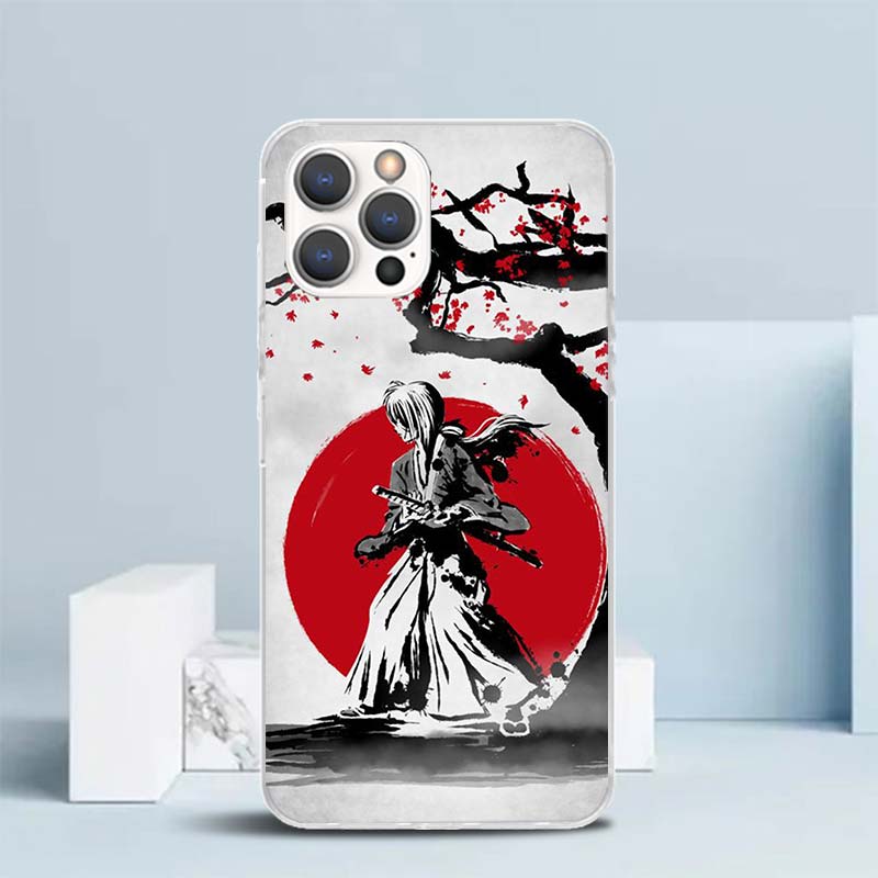 

Rurouni Kenshin Anime Soft Cover for iPhone 16 17 Air 15 14 Pro Max 16E Phone Case 13 Mini 12 11 7 SE 8 Print Pattern Fit Cases iPhone 17