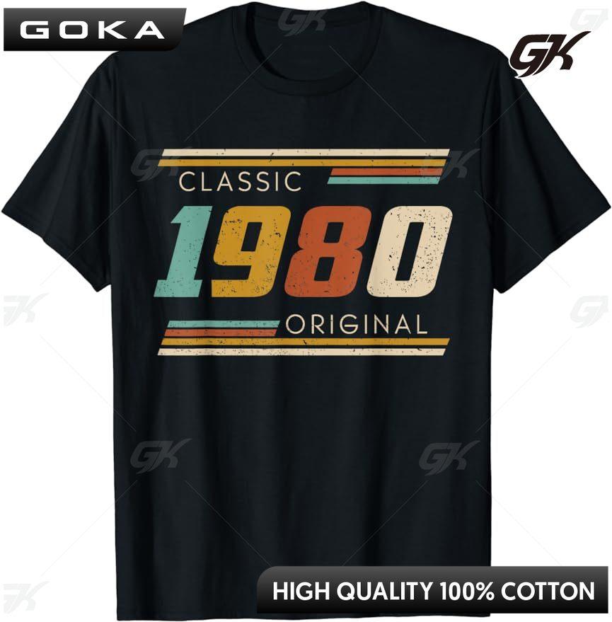 Men Vintage The Best Birthday Gifts Old 46th Birthday T Shirt Summer 46 Year Classic 1980 Limited Edition TShirt Unisex Clothes S