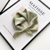 Silk Square Scarf: Solid Color Rolled Edge Headscarf for Women (53cm)