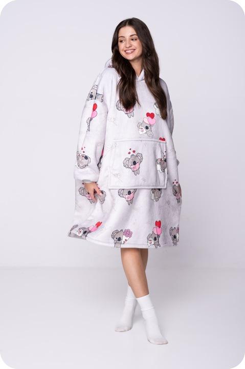 Blanket Sweatshirt Oversize Warm Thick Blanket Sweatshirt 2in1 Koala Furry [Kb-W31]
