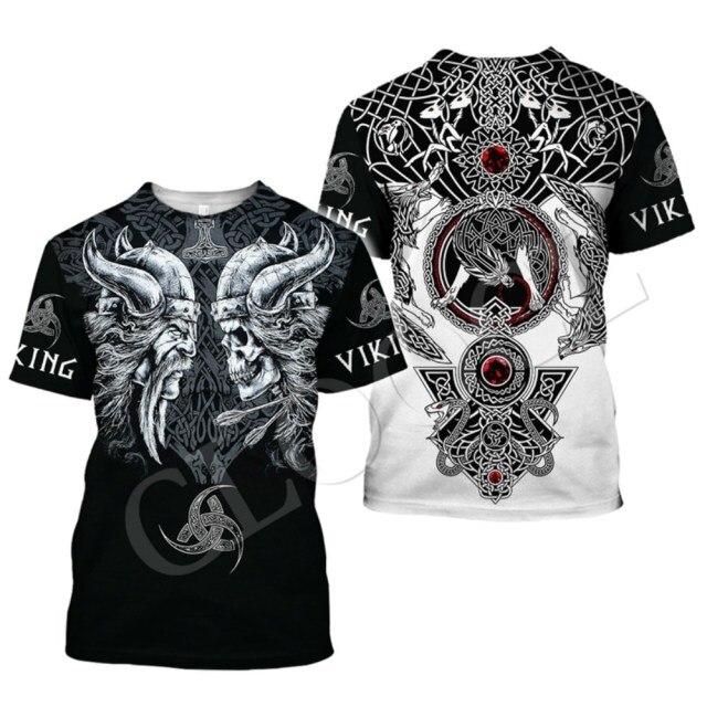 2021 Summer New Men 'S Viking 3dt Shirt Print Clothes Fashion Trend Punk T -Shirt Harajuku Men 'S Top 