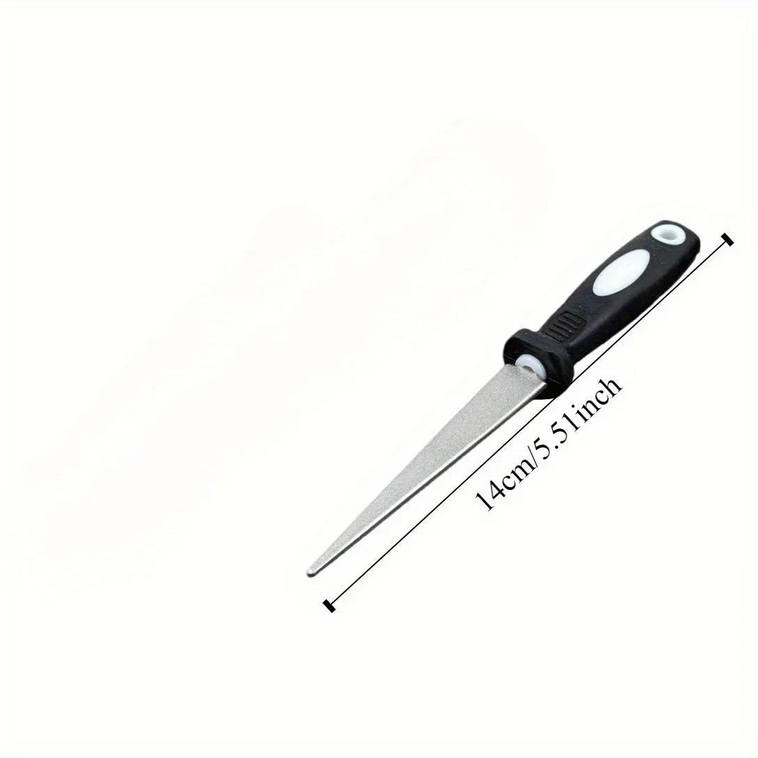 Diamond sharpening stone, double-sided sharpening, dual flat and curved design, easy-to-hold handle knife sharpener. M