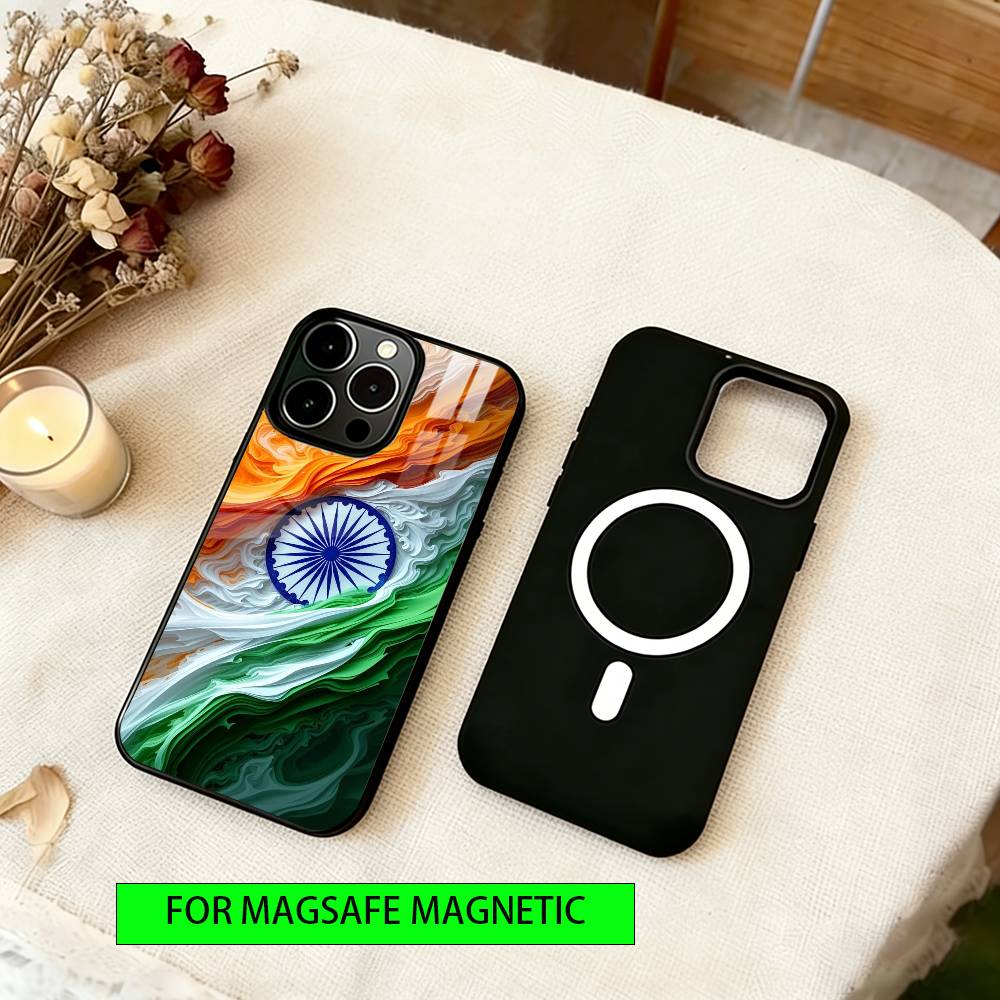 I-Indian National Emble Flag Phone Case For iPhone17,16,15,14,13,12,11 Plus,Pro Magnetic with Magsafe Wireless Charging