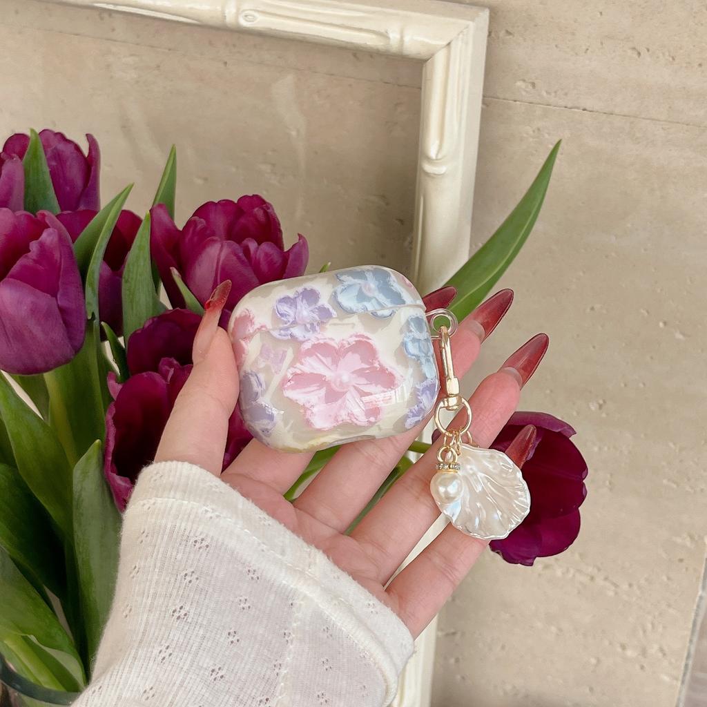 IMD oil painting flower AirPodspro1 wireless bluetooth headset cover is suitable for Apple 1/1/Pro generation anti-drop soft