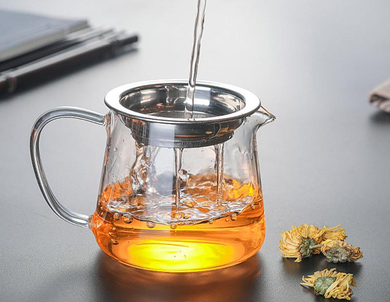 Heat-resisting Clear Glass Tea Pot Fair Cup Cha Hai,handmade Kung Fu Tea Cups Teaset Gongdao Points of Tea Ware with Handle