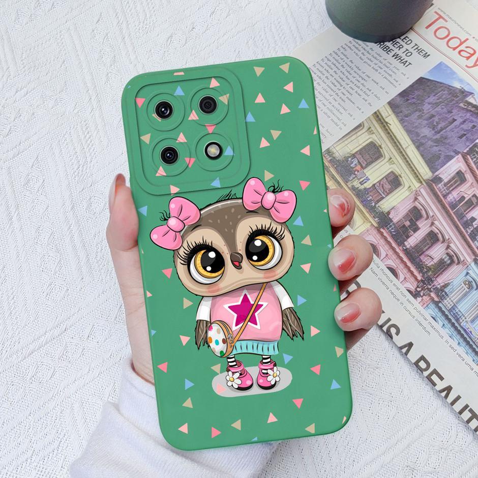 For Honor X8a X8b Cases Cute Dinosaur Leopard Print Liquid Silicone Protective Cover For Honor X8A Honor X8B 6.7 Inches Fundas