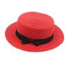 Women's British-Style Summer Hat Simple Small-Brimmed Straw Hat Korean-Style Bow-Knot Flat-Top Sun Hat Popular Women's Straw Hat