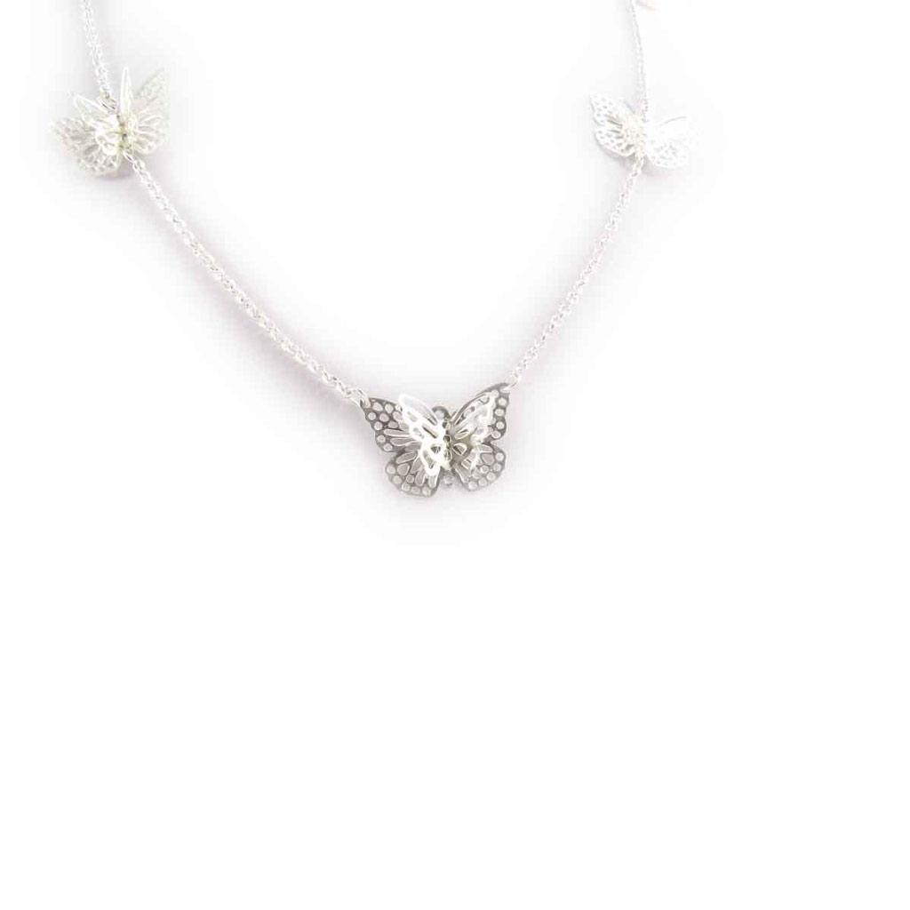 Les Trésors De Lily [J7962] - Colier lung din argint „Fluturi”