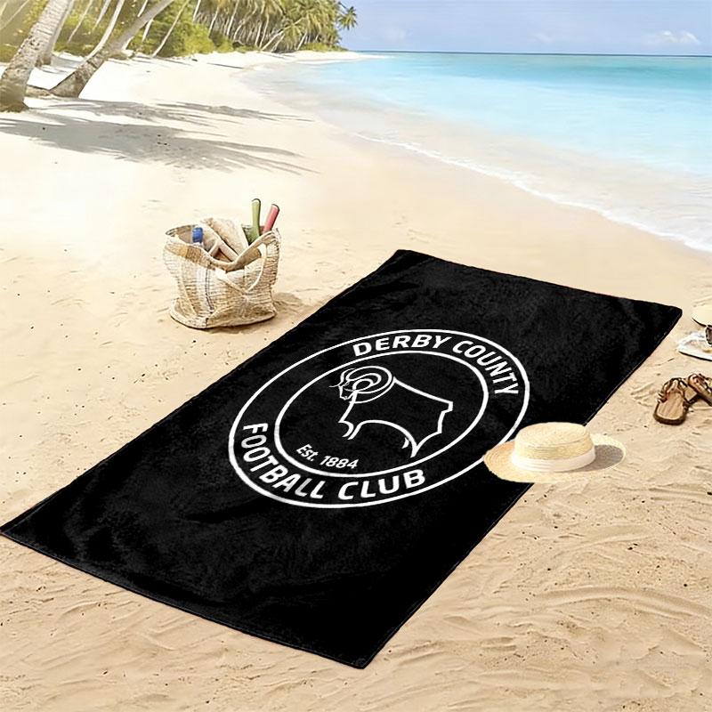 Derby County poster Beach Towel, Large Soft Quick Dry Towel for Beach Camping Swimming