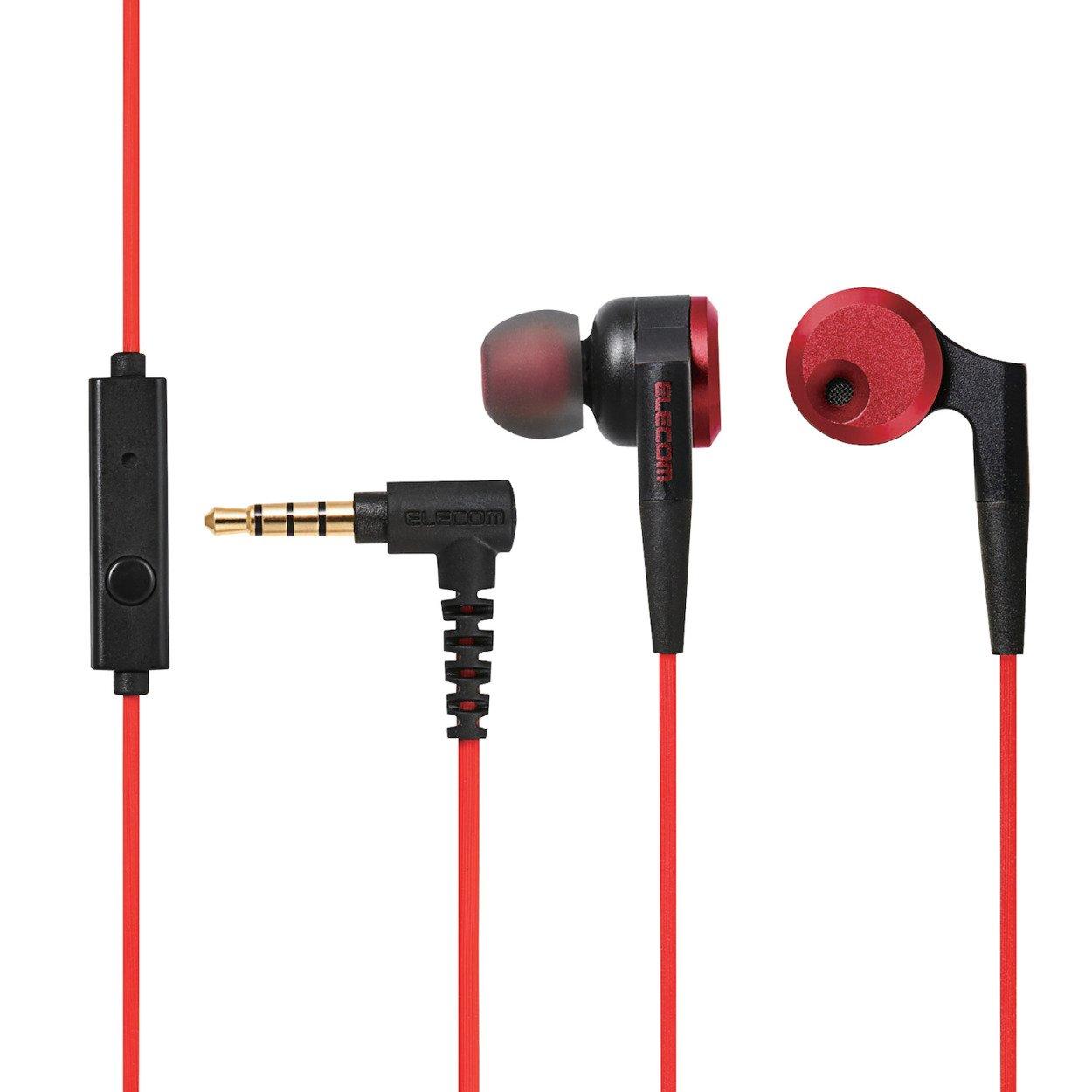 

ELECOM Stereo 10mm with Deep Earphones, In-Ear, Driver, Microphone, Bass, GrandBass, Red, EHP-GB100MRD