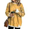 Women's Flannel Floral Print Top Round Neck Two Piece Spliced Blouse for Casual Wear