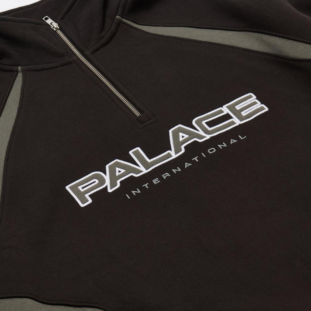 Palace International 1/4 Zip Black Unisex Tops P27CS213