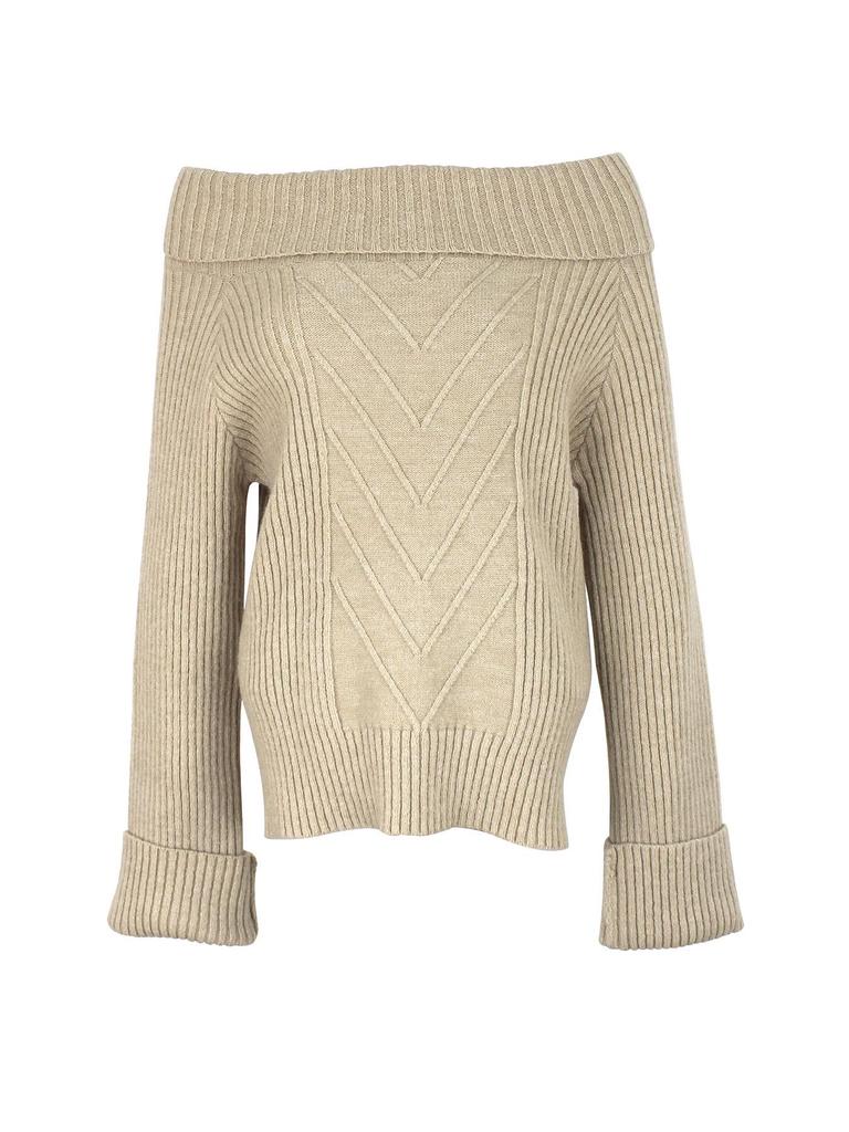 European and American Off-Shoulder Women's Long-Sleeved Knitted Sweater for Autumn and Winter