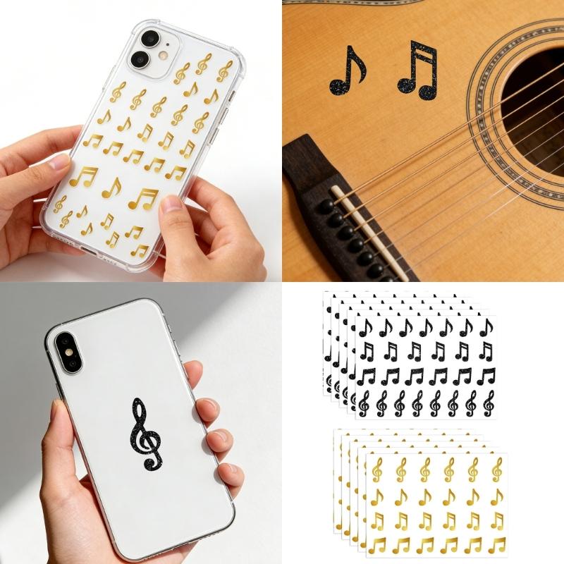 20 Sheets Glitter Musical Note Sticker Teacher Reward Decal Adhesive Label For Educators To Inspire Children Learners