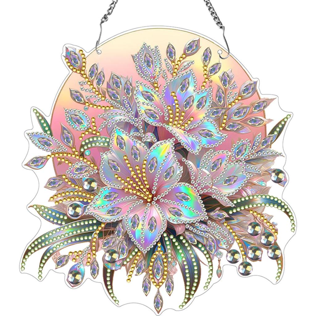 Acrylic Animal Boots Flower Diamond Painting Home Decor 5D DIY Diamond Painting Dots Pendant for Garden Window Decor