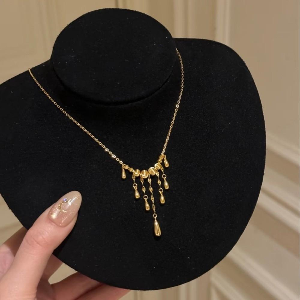Versatile Waterdrop Necklace Luxury Clavicle Chain Elegant Tassel Necklace Women Fashion