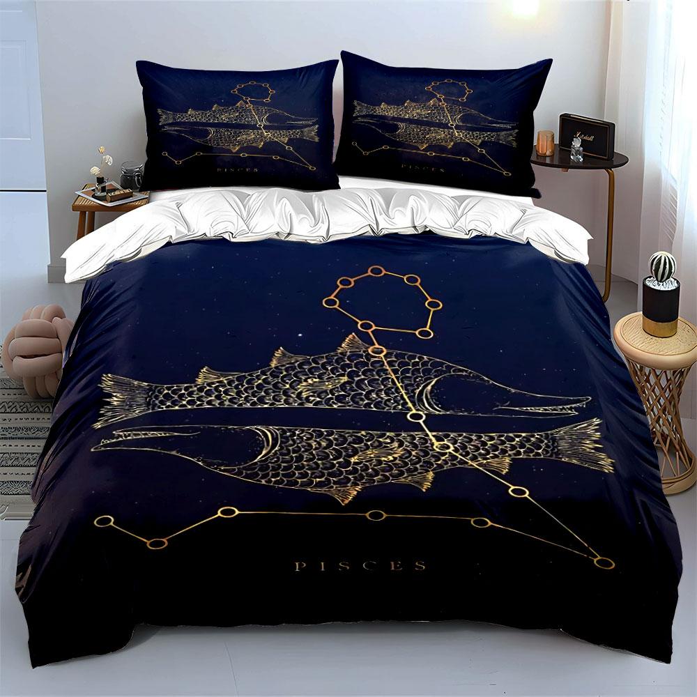 Pisces Constellation Bedding Set Bedding Duvet Cover Set Duvet Cover Pillowcases (1 * Duvet Cover 2 * Pillowcases, without duvet insert)