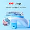 Brosse de Toilettage - LEOCLOTHO - Autonettoyante - Pour Chien et Chat - Poils Longs et Courts - Bleu et Blanc