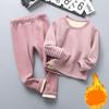 Autumn Winter Kids Thicken Warm Pajamas Baby Boys Girls Cartoon Long Sleeve Pyjamas Toddler Sleepwear Clothing Sets