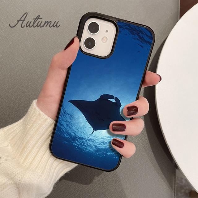Animal Manta Ray Phone Case for iPhone 11 12 13 14 Pro Max Mini X XR XS SE 2020 5 6S 7 8 Plus Samsung Galaxy S21 S22 Cover Shell
