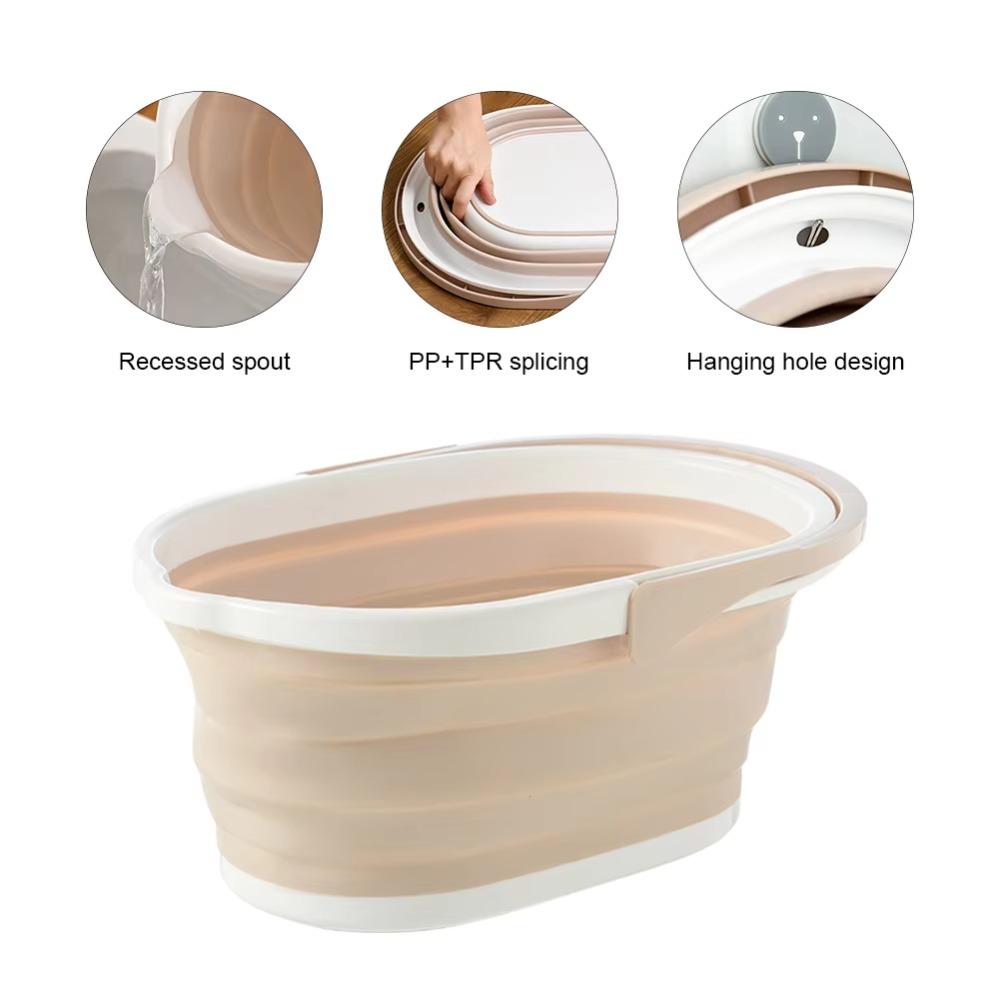 Portable Plastic Bucket High Temperature Resistance Collapsible Wash Basin Mop Bucket  Bath