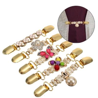 Neu Ente Clips Flexible Perlen Perle Schal Bluse Hemd Pullover Strickjacke Kragen
