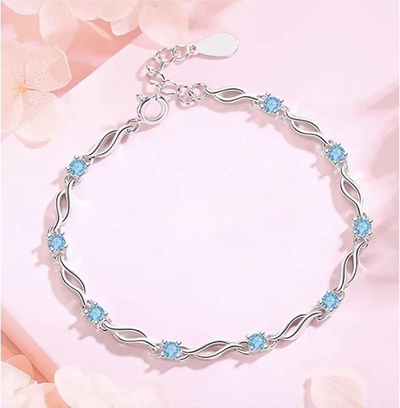 Glam Up Your Look with Stylish 925 Silver-Plated Copper Bracelet for Women and Girls