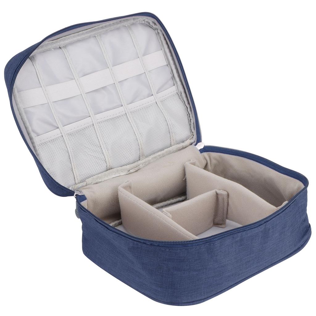 Multifunction Storage Bag Electronic Accessories Cable Cord USB Drive Organizer Storage HolderNavy