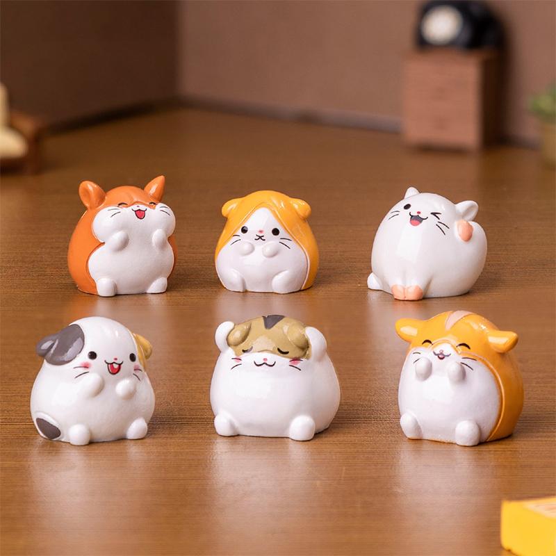 Cartoon Hamster Mikrolandschaft Ornamente Miniaturfiguren DIY Heimdekoration Autoinnenraum Schreibtischzubehör Geschenke