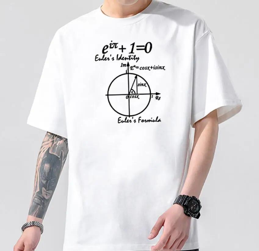 Women's round Collar Short Sleeve T-shirt INS Fashion Mathematical Formula Print Casual Summer Top Polyester Fabric
