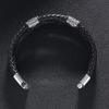 Men's Handmade Leather Bracelet with Cowhide Rope & Alloy Magnetic Buckle