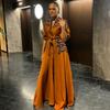 European and American Women's Clothing Summer New Fashion Personalized Bubble Sleeves Lace-up Waist Splicing Shirt Dress