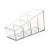 Clear Desktop Organizer with 4 Compartment Sturdy for Coffee Pods 15x8.8x7cm Transparent Storage Box for Office Supplies