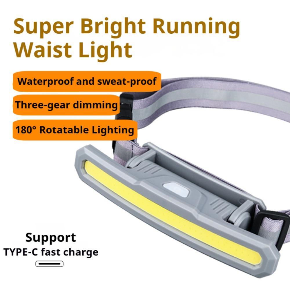 Portable COB Waist Light Rechargeable Work Light Outdoor Camping Night Running Floodlight Fishing and Hunting Work Light