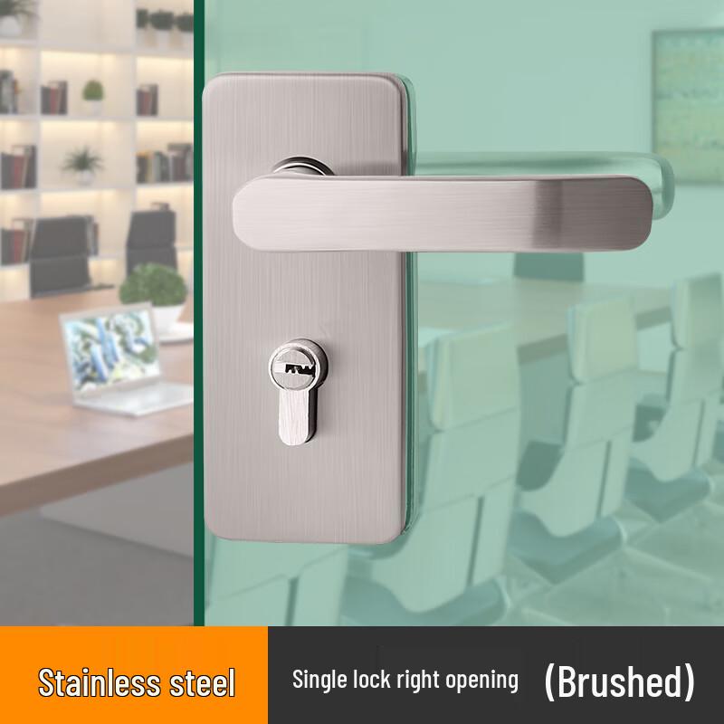 ZuoHen Premium Stainless Steel Glass Door Lock with Active Handle