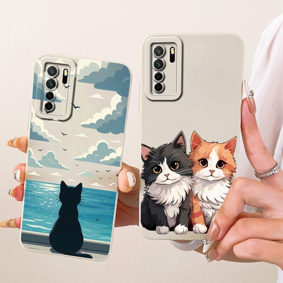 For Huawei Nova 7 SE Case P40 Lite 5G CDY-NX9B CDY-AN20 Lovely Rabbit Cartoon Soft Silicone Protective Cover For Honor 30S Funda