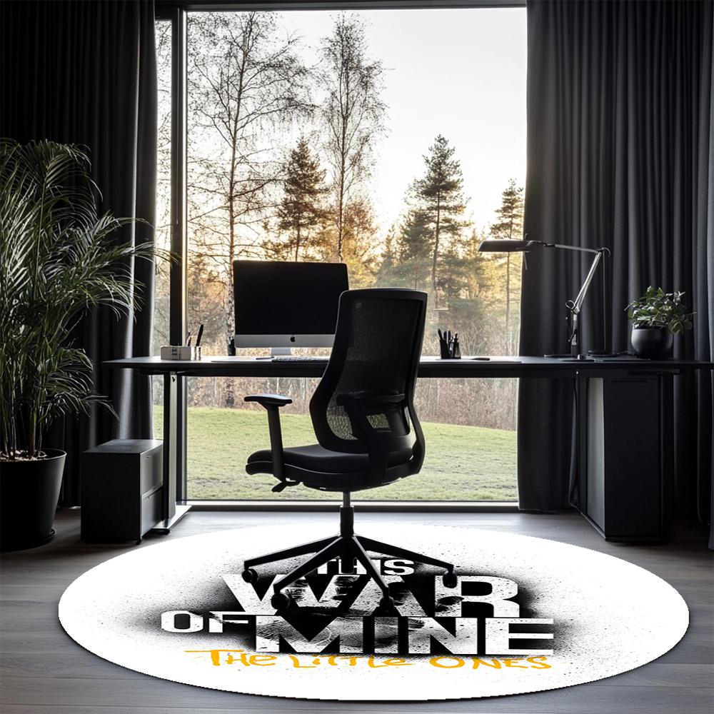 This War of Mine Printed Round Rug Carpet Chair Rug Area Rug Entryway Doormats,for Office Chair Living Room Bedroom Kitchen Room.