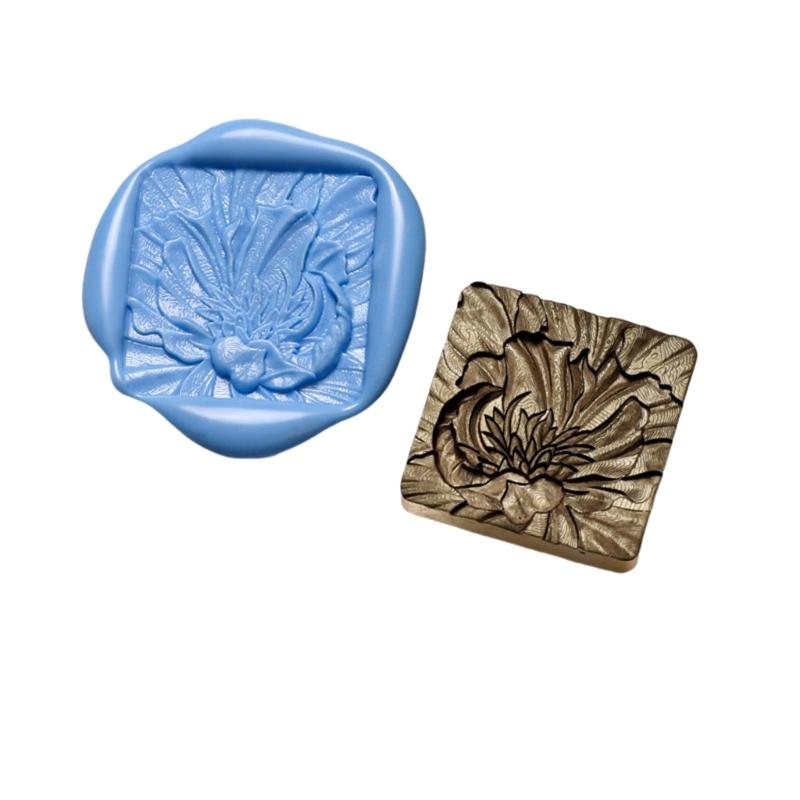 Flower Embossed Wax Seal Stamp Head for Wedding Invitation Envelope, Flower Textured Wax Seal Stamp Head