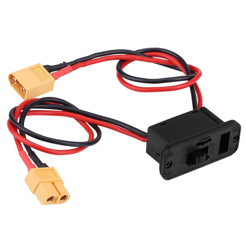 Large Current RC Airplane Model   with On/Off LED, Spare Port for Charging, Hvy Duty XT60 Connector, Male and Female Connectors,  and Convenient