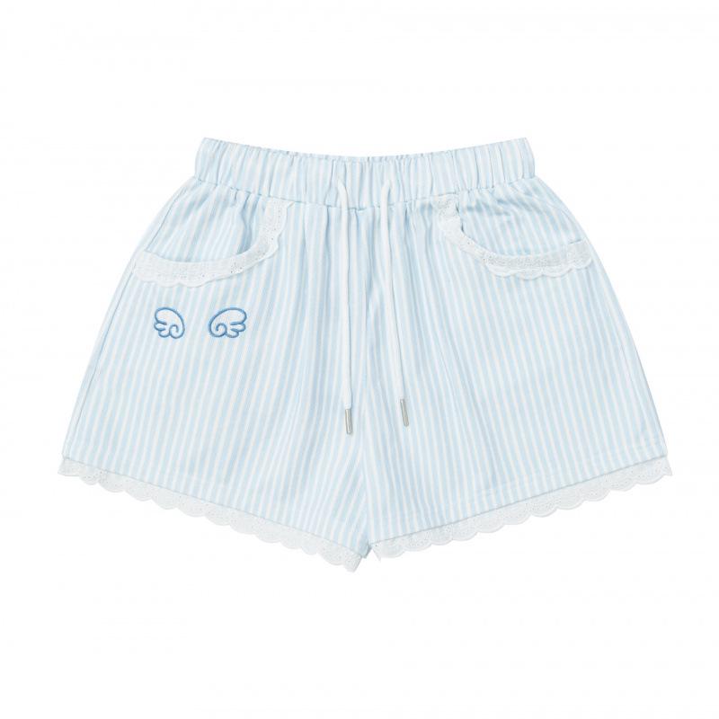 Guan Qu: 2026 Summer Spicy Girl Design Big Pocket Women s Shorts Small синий