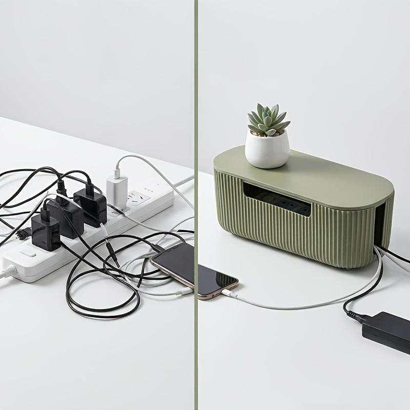 Cable Management Box Kit For Hiding Power Strip Wires Safe Abs Material Cord Organizer With Clips And Sleeves For Home Office Us