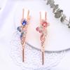 Alloy Diamond Bow Hairpin Women'S Fashion Hair Accessories Pointed Mouth Hairpin Horn Clip