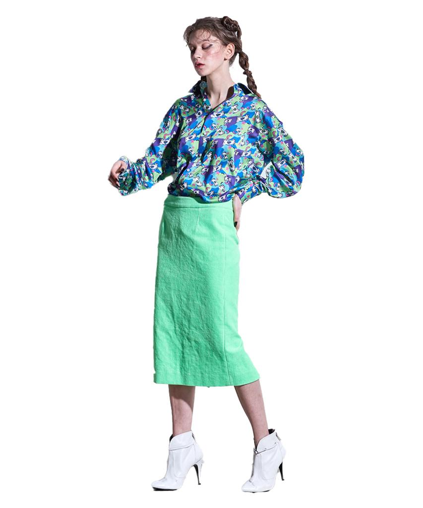 GREEDILOUS Green Print Shirt