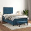 Maison Exclusive - Dark Blue Bed Slat Base and Mattress 120x200cm Velvet
