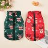 Winter Dog Clothes Christmas New Year Jacket For Small Dogs Vest Cats Coat Costume Santa Claus Print Party Outfit Pet Supplies